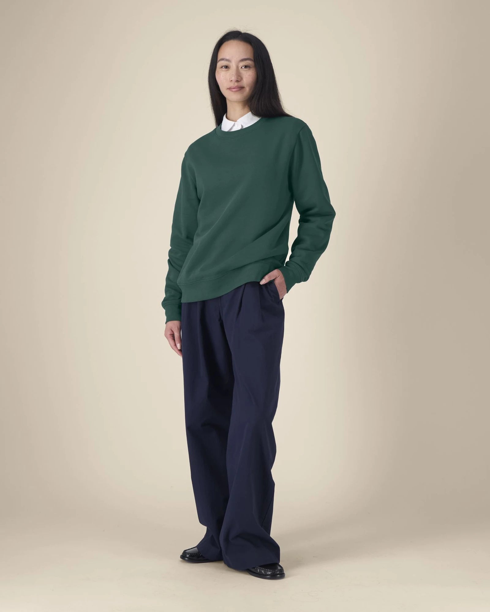Bluza damska Stanley/Stella Thinker z bawełny z recyklingu z nadrukiem - Szkliwiona zieleń