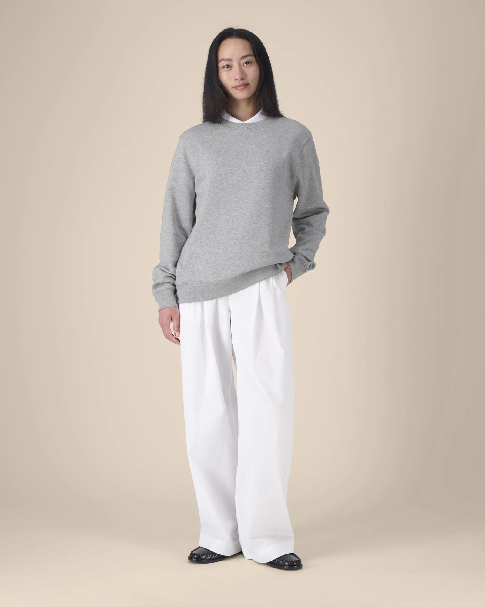 Bluza damska Stanley/Stella Thinker z bawełny z recyklingu z nadrukiem - Szary melanż