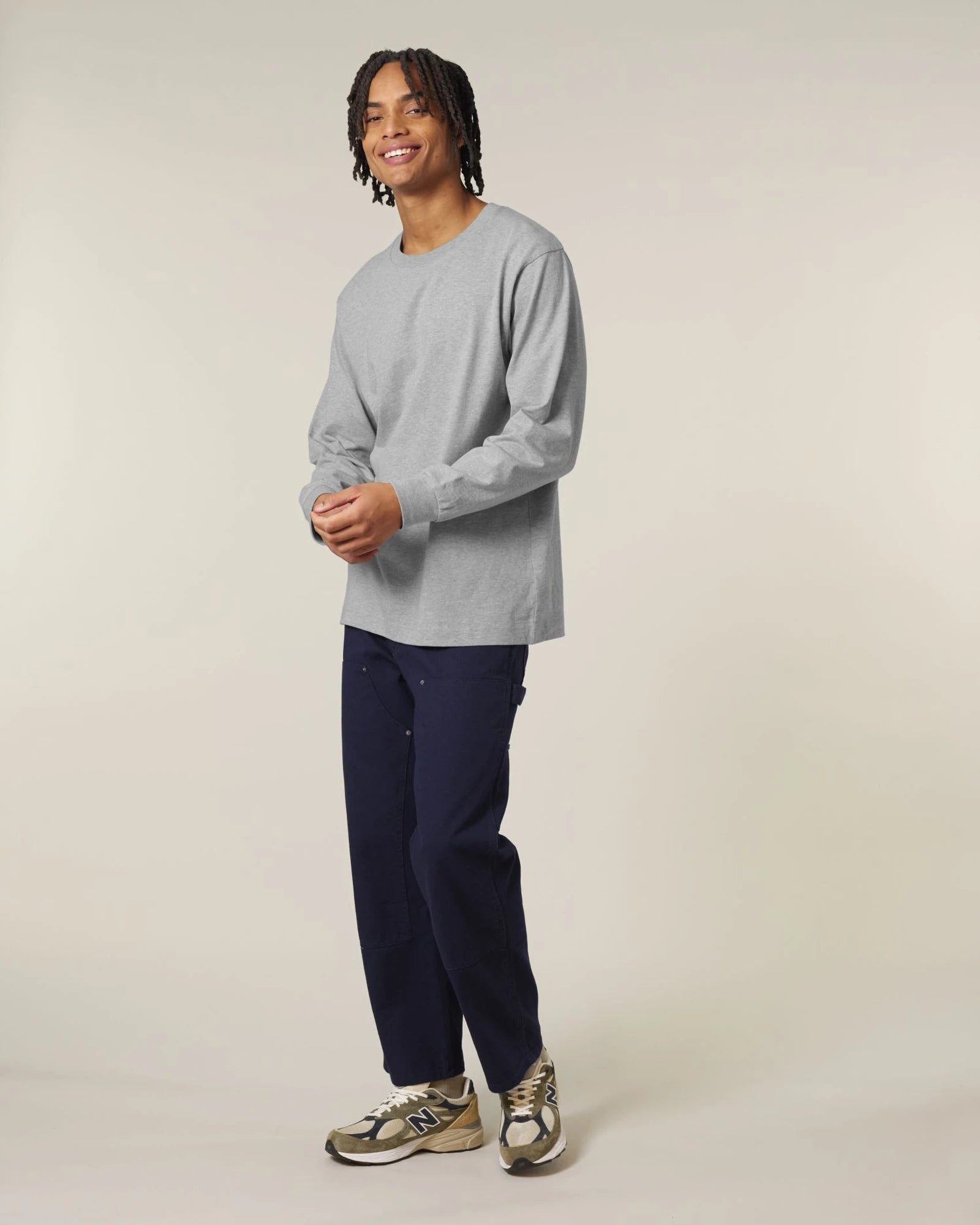 Koszulka unisex z grubej bawełny organicznej Stanley/Stella Freestyler z nadrukiem - Szary melanż