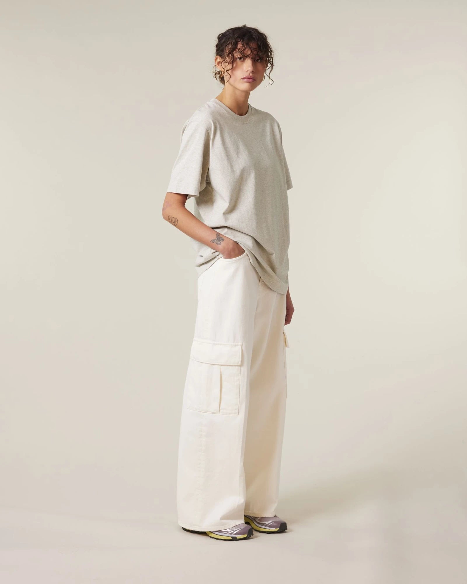 Koszulka unisex z bawełny organicznej Stanley/Stella Freestyler z nadrukiem - Melanżowy mgiełkowy szary