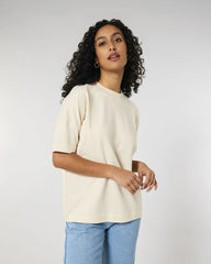 Koszulka oversize z bawełny organicznej Stanley/Stella Blaster z nadrukiem - Naturalny surowy