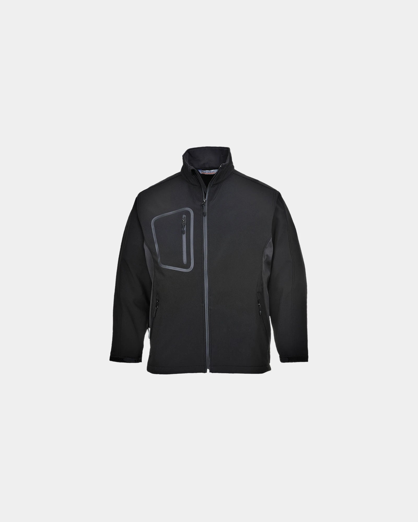 Kurtka softshell dwukolorowa 310 g z nadrukiem - Czarny-błękitny