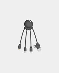 Kabel do ładowania z plastiku z recyklingu Octopus OBP z nadrukiem - Czarny