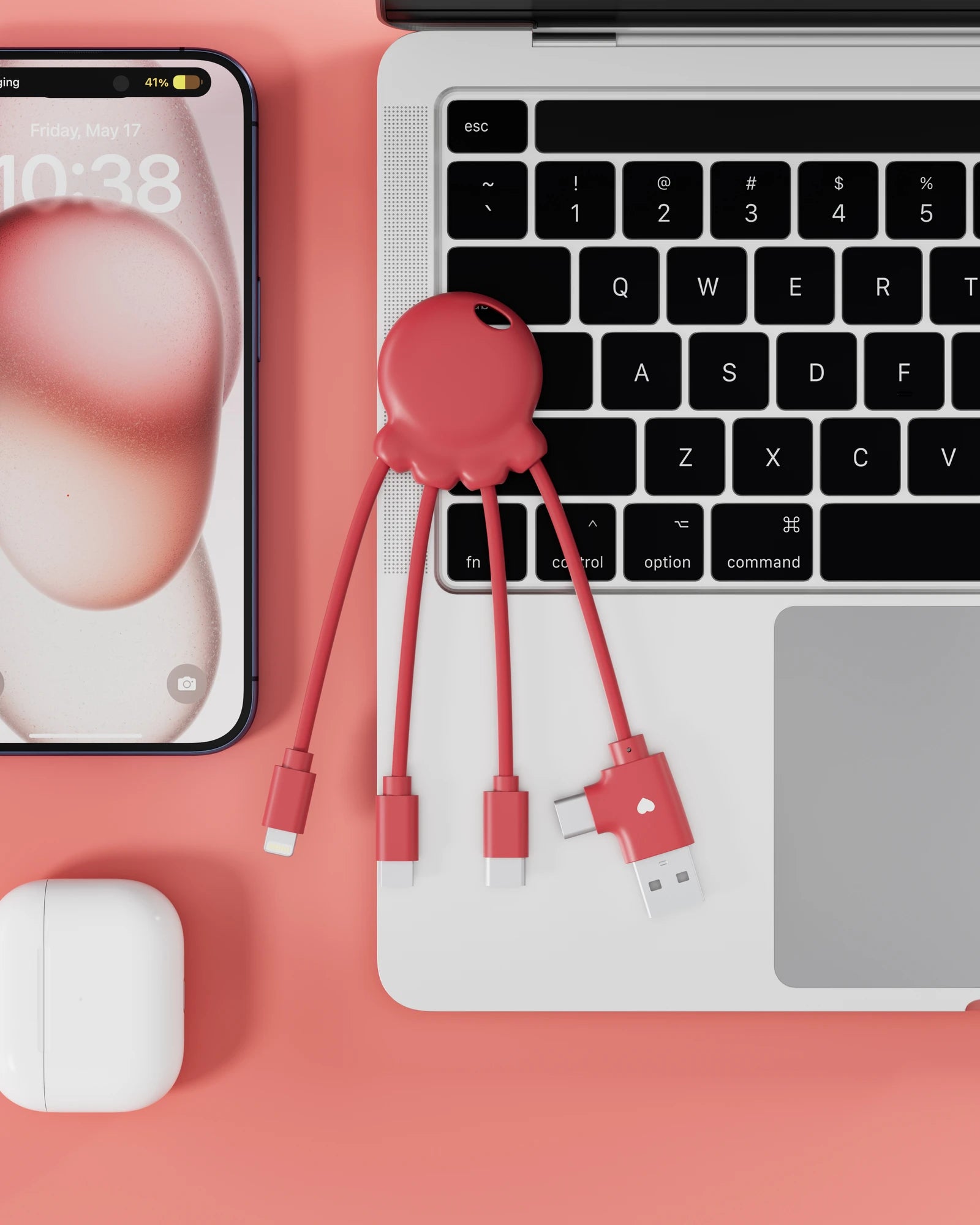 Kabel do ładowania z plastiku z recyklingu Octopus OBP z nadrukiem - 8