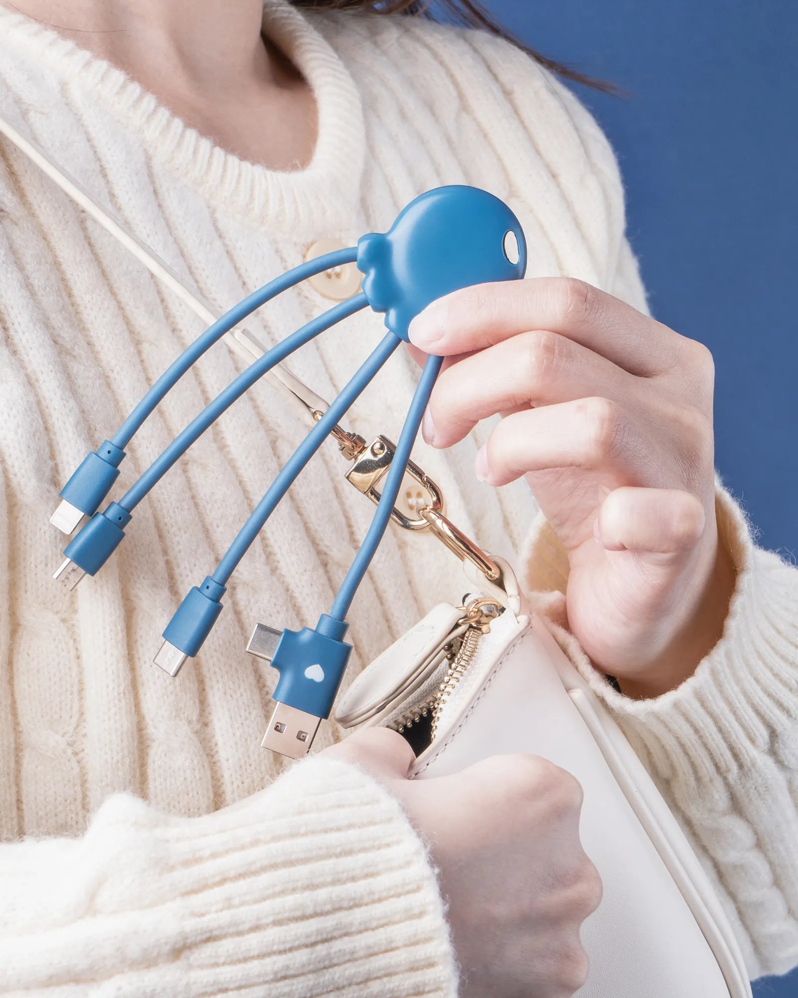 Kabel do ładowania z plastiku z recyklingu Octopus OBP z nadrukiem - 13
