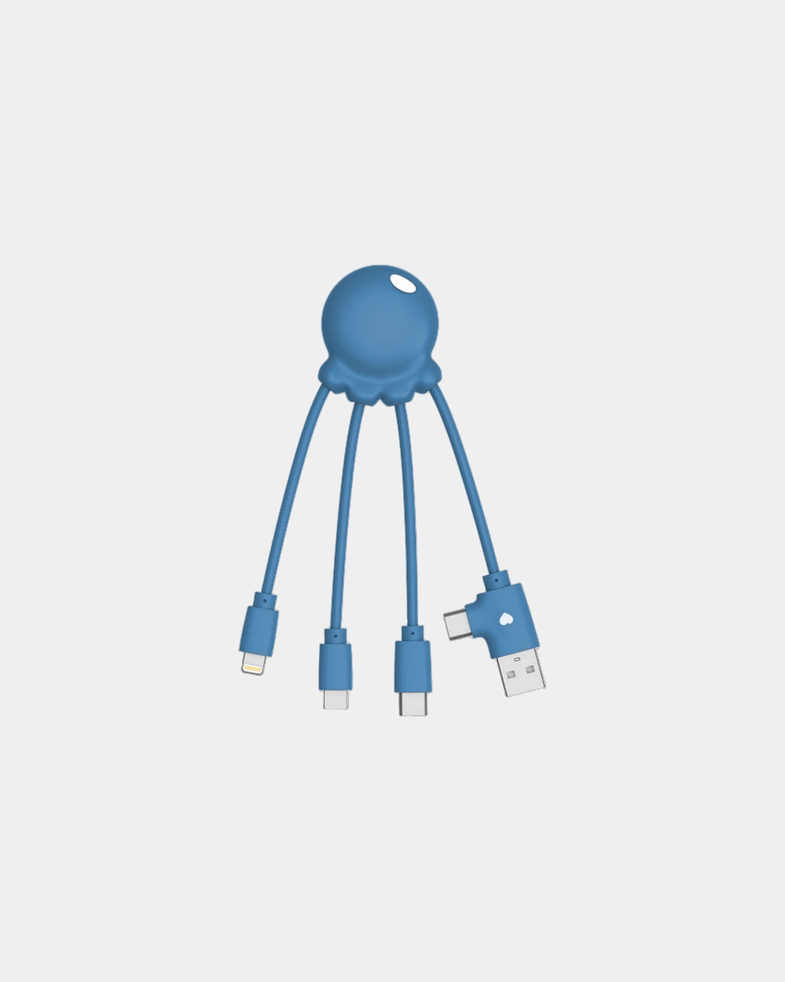 Kabel do ładowania z plastiku z recyklingu Octopus OBP z nadrukiem - Niebieski