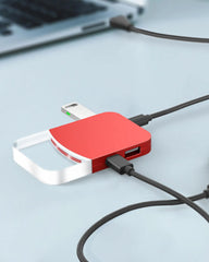 Hub ładujący ABS Mini Ilo czerwony z nadrukiem - 4