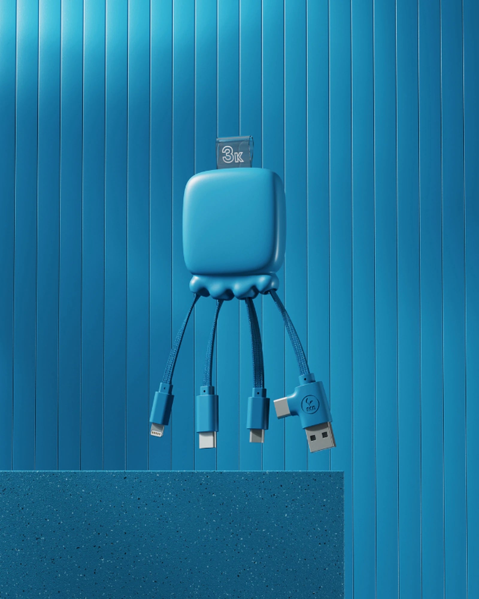 Powerbank wielokablowy 3000 mAh Gamma z nadrukiem - 3