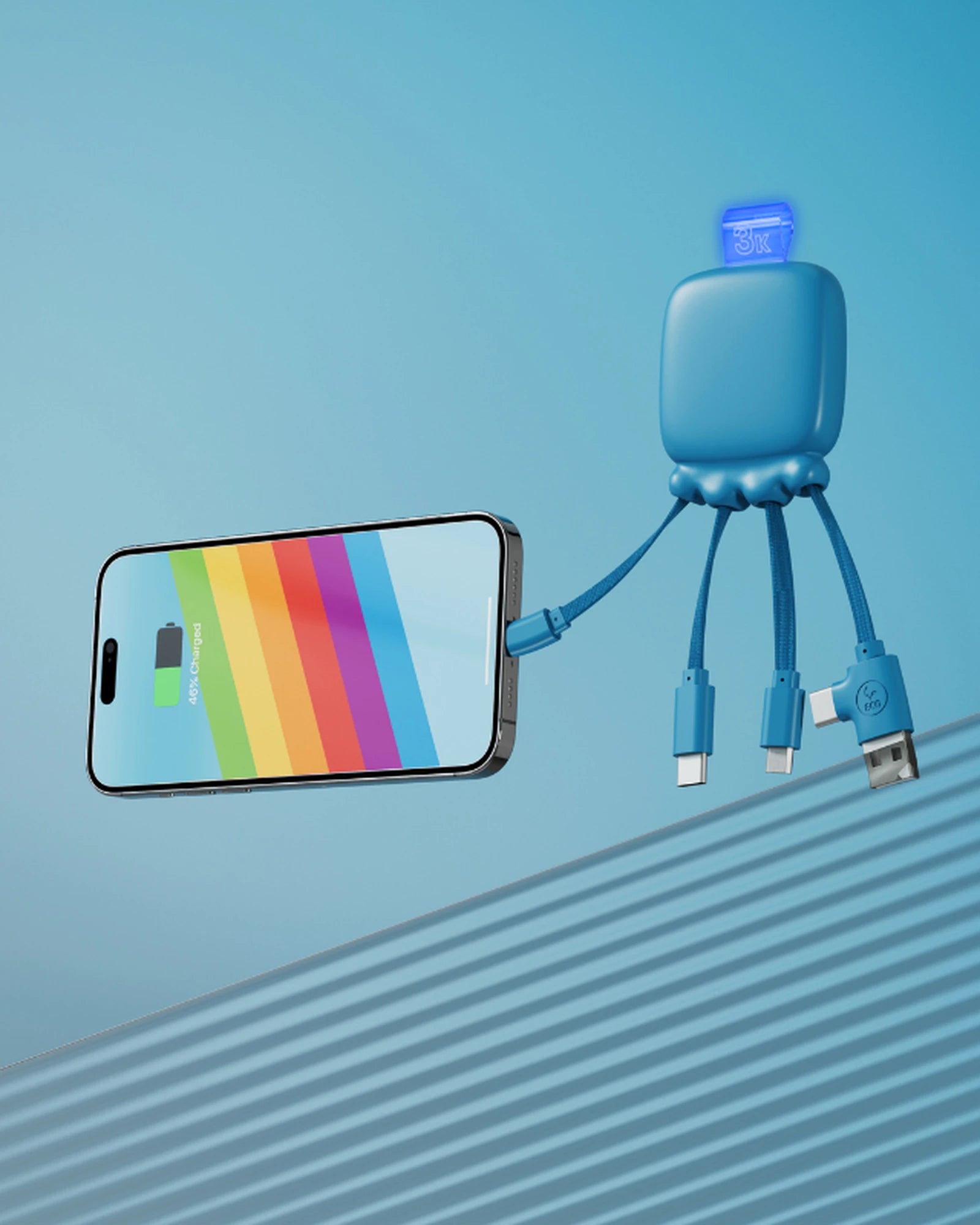 Powerbank wielokablowy 3000 mAh Gamma z nadrukiem - 4