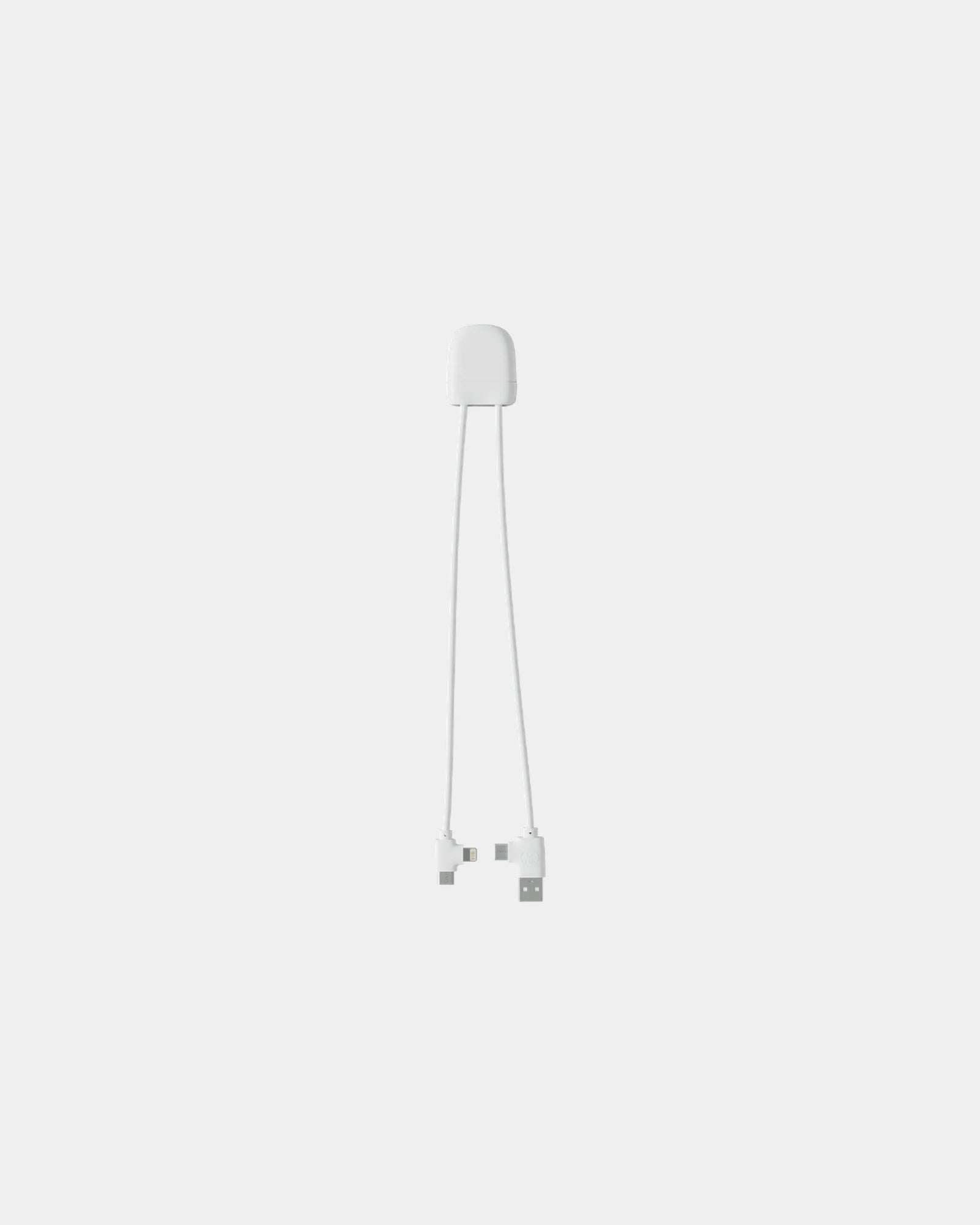 Kabel do ładowania USB i USB-C z nadrukiem - Biały