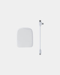Powerbank z plastiku z recyklingu ICE-P z latarką z nadrukiem - Biały