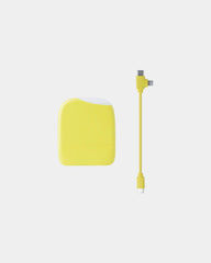 Powerbank z plastiku z recyklingu ICE-P z latarką z nadrukiem - Żółty