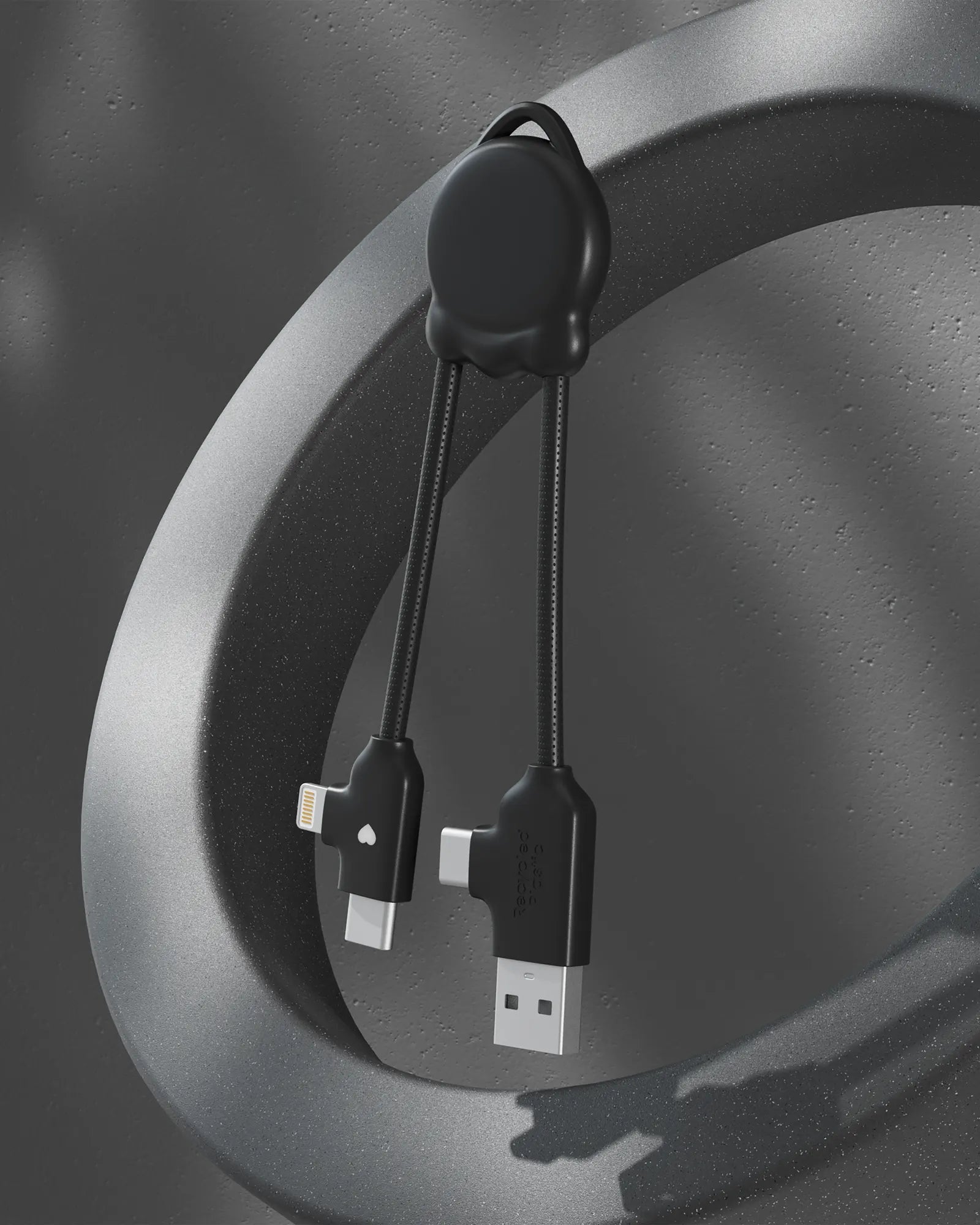 Kabel do ładowania Octomini z plastiku z recyklingu z nadrukiem - 24