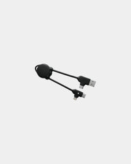 Kabel do ładowania Octomini z plastiku z recyklingu z nadrukiem - Czarny