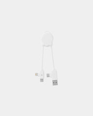Kabel do ładowania Octomini z plastiku z recyklingu z nadrukiem - Biały