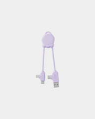 Kabel do ładowania Octomini z plastiku z recyklingu z nadrukiem - Lila