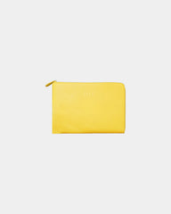 Etui na tablet INE 10/11" ze skóry z recyklingu z nadrukiem - Żółty